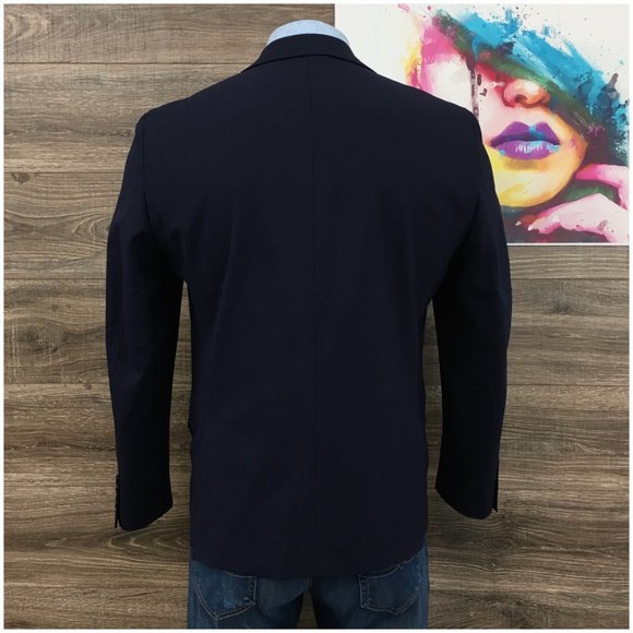 Bar III Mens Blazer Sport Coat Two Button Casual Jacket Size 44R‎ Wool Suits - Picture 6 of 13